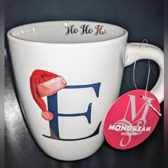 Santa Mug Letter E Initial - Picture 2 of 4